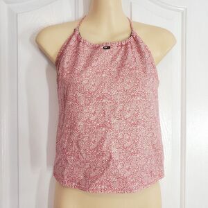 Vintage Tommy Hilfiger Jeans Y2K Pink Floral Halter Cami Top Women's Small
